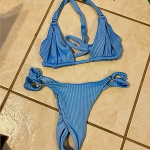Monday Swimwear - Dream Blue Wide Rib Bikini Set